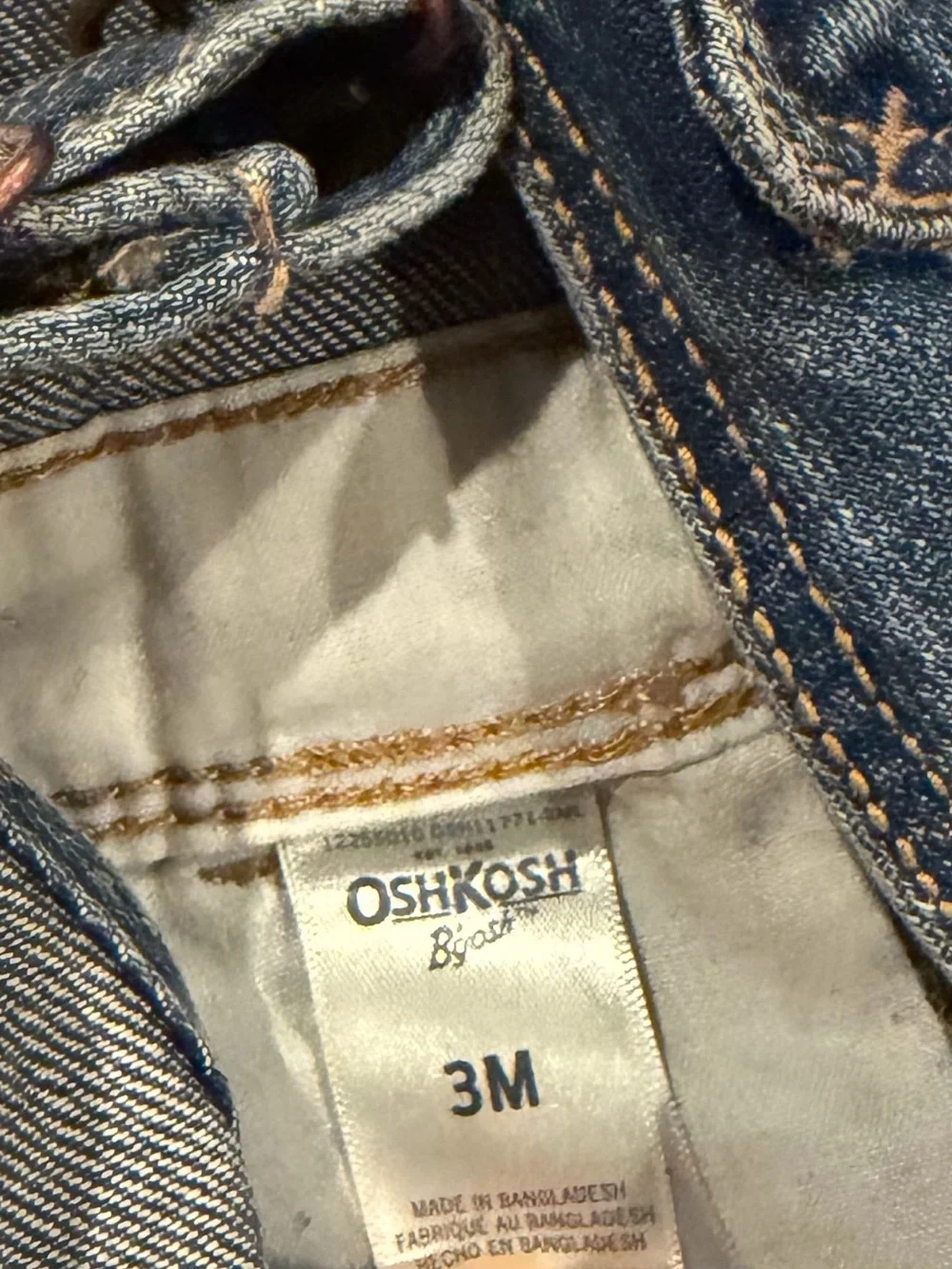 Oshkosh B'Gosh Infant Girls Size 3 Month Denim Overalls Heart Chest Pocket
